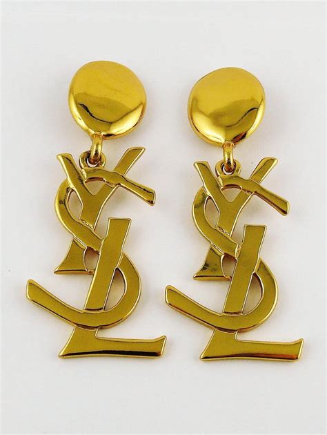 ysl logo earrings
